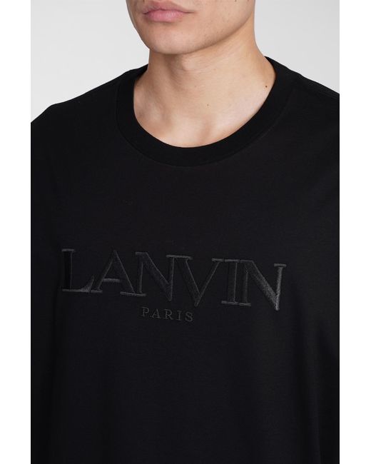 T-Shirt in Cotone Nero di Lanvin in Black da Uomo