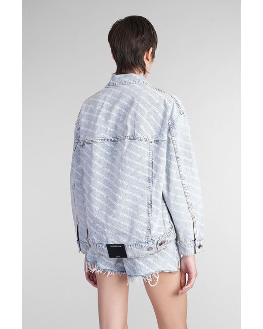 Giacche Denim in Cotone Celeste di Alexander Wang in White