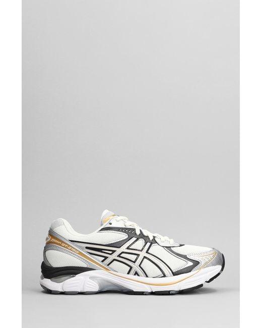 Asics White Gt-2160 Sneakers In Beige Leather And Fabric for men