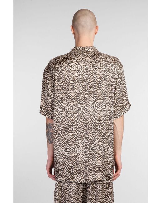 Ih Nom Uh Nit Multicolor Shirt In Animalier Viscose for men