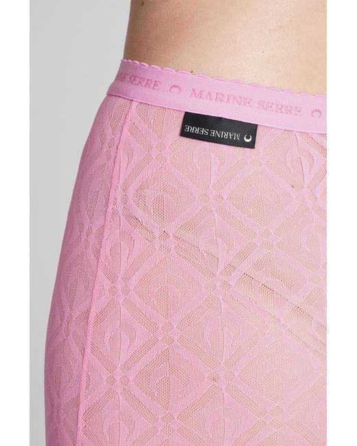 MARINE SERRE Leggings In Rose-pink Polyester