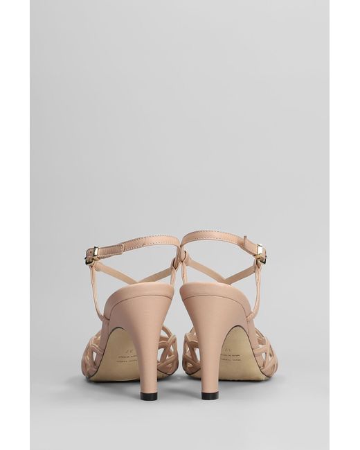 Evaluna Natural Sandals In Powder Leather