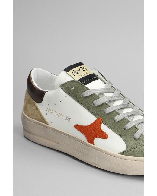 AMA BRAND Sneakers In White Suede And Leather for men