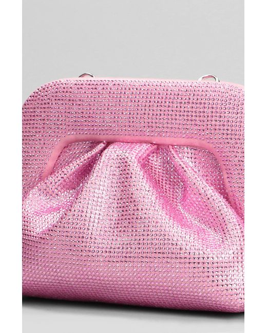 THEMOIRÈ Gea Strass Clutch In Rose-pink Faux Leather