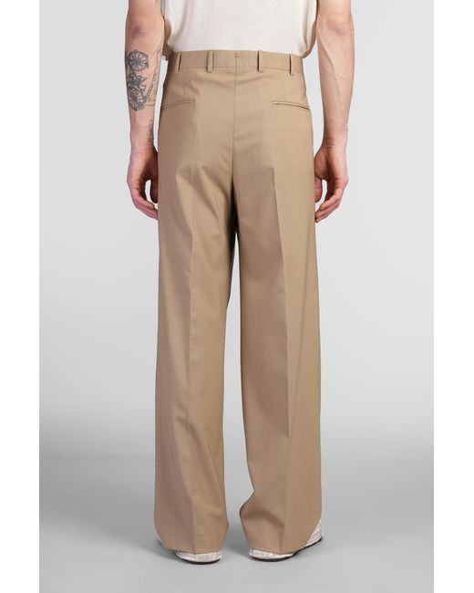A PAPER KID Natural Pants In Beige Wool for men