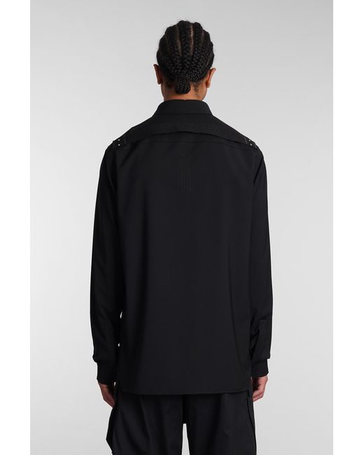 Rick Owens Black Outershirt Casual Jacket for men
