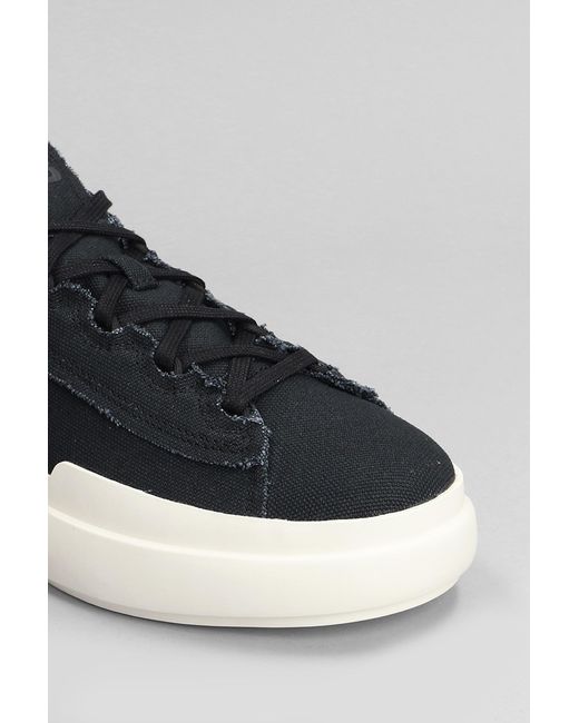 Y-3 Gray Nizza Low Sneakers In Black Cotton for men