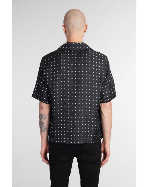 Camicia in Seta Nera di Amiri in Black da Uomo