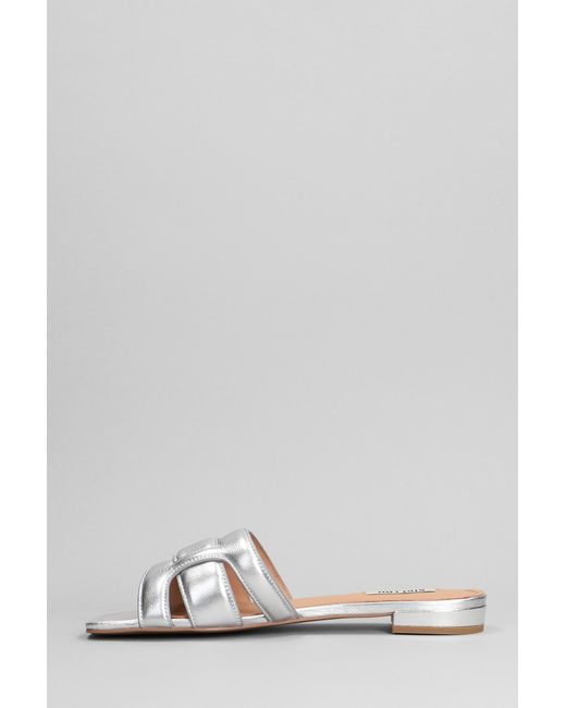 Bibi Lou Multicolor Holly Flats In Silver Leather