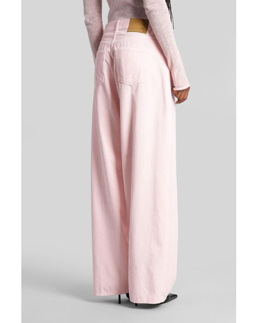 Pantalone Bethany velvet in Cotone Rosa di Haikure in Pink