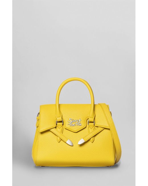 Tote Odeth small in Pelle Gialla di Secret Pon-pon in Yellow