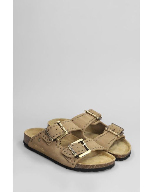 Cubanas Gray Amalia Flats In Taupe Suede