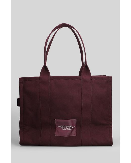 Marc Jacobs Red The Large Tote Tote In Bordeaux Cotton