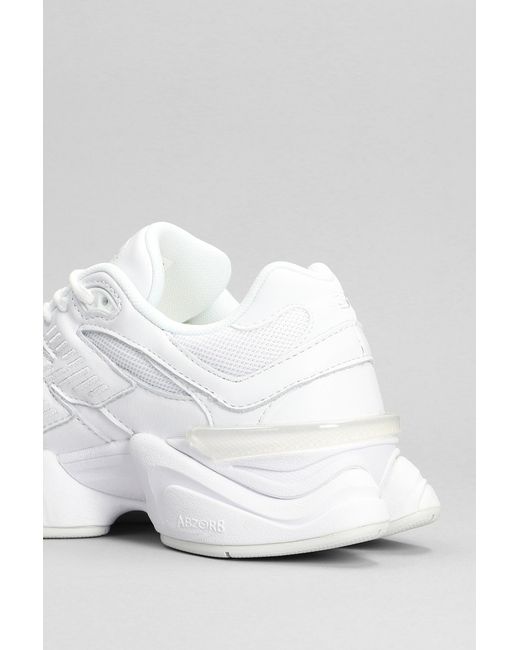 Sneakers 9060 in pelle e tessuto Bianco di New Balance in White