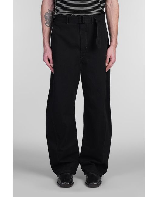 Pantalone in Cotone Nero di Lemaire in Black da Uomo