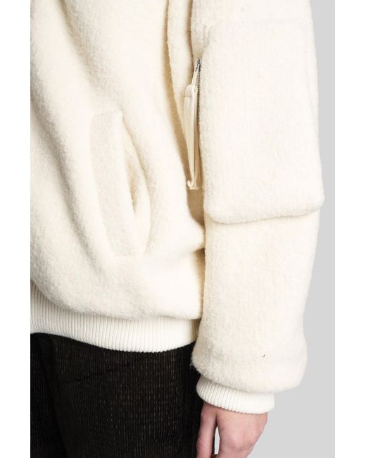 Giacca Bomber in Lana Beige di Laneus in Natural