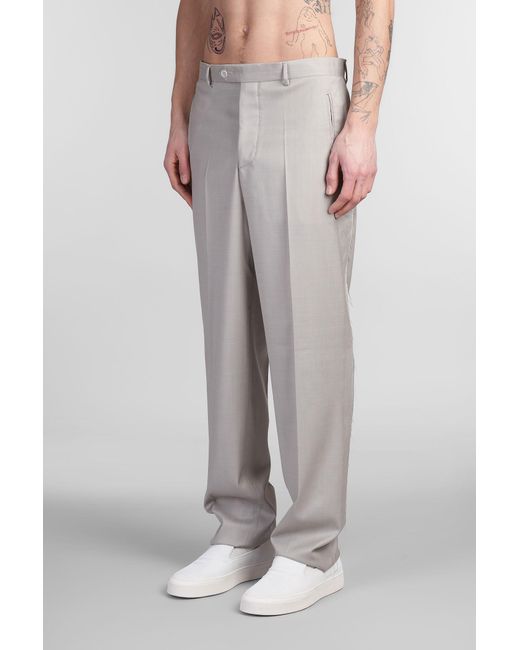 Pantalone Troy in Lana Taupe di DANILO PAURA in Gray da Uomo