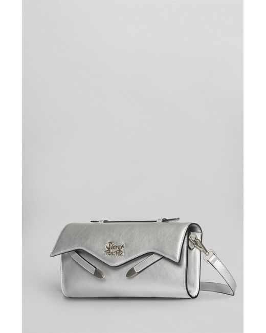 Secret Pon-pon Gray Luisita Clutch Clutch In Silver Leather