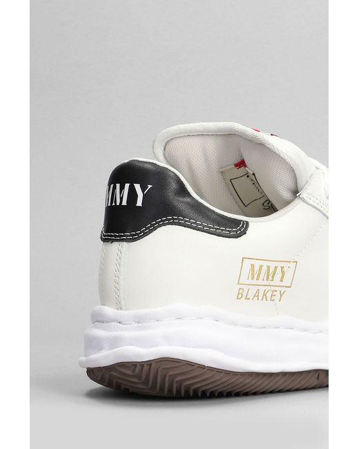 Sneakers Blakey in Pelle Bianca di Maison Mihara Yasuhiro in White da Uomo