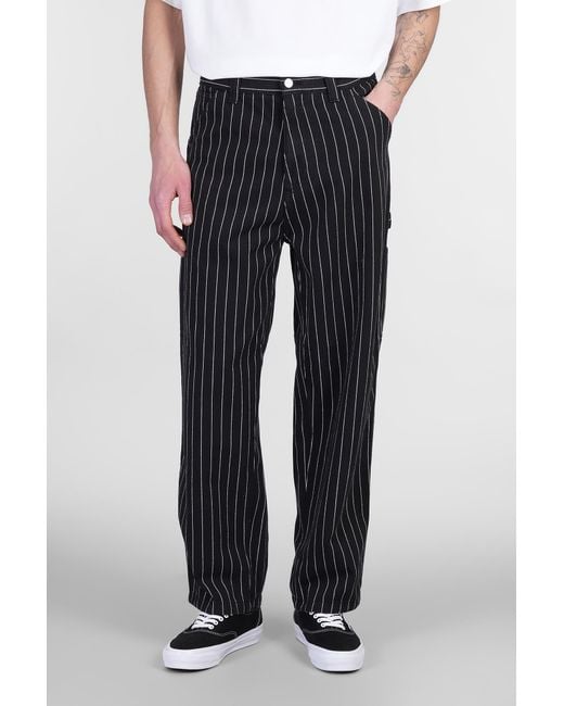 Pantalone Single Knee in Cotone Nero di Carhartt in Black da Uomo