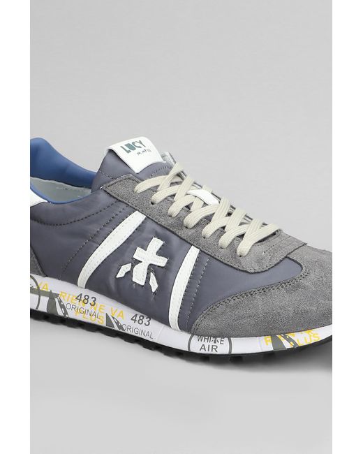 Sneakers Lucy in Camoscio e Tessuto Grigio di Premiata in White da Uomo