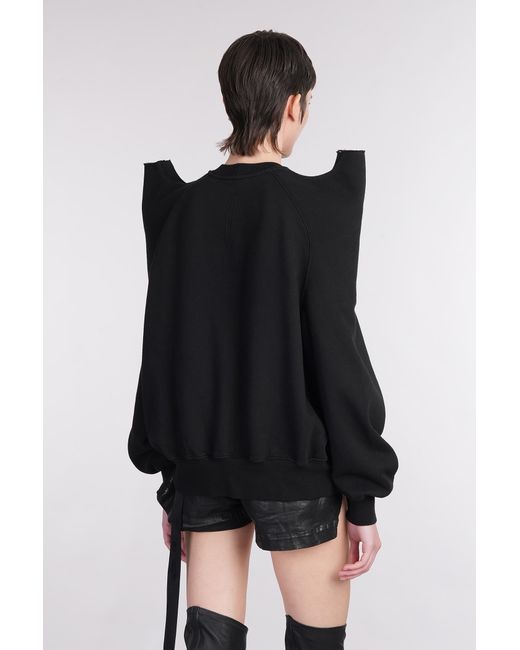Felpa Tecsweat in Cotone Nero di Rick Owens in Black