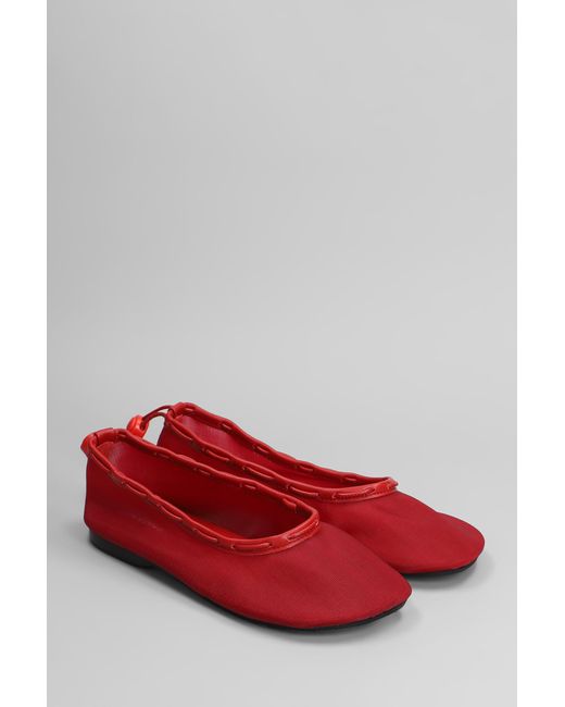 Alohas Gill Mesh Ballet Flats In Red Leather