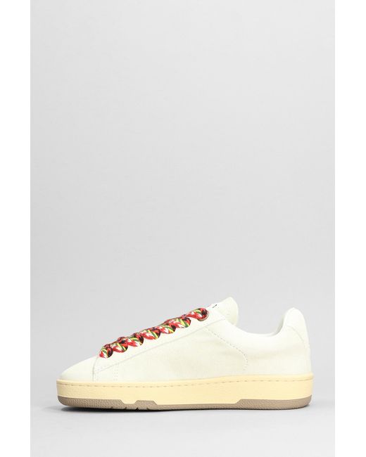 Lanvin Natural Lite Curb Sneakers In Grey Leather