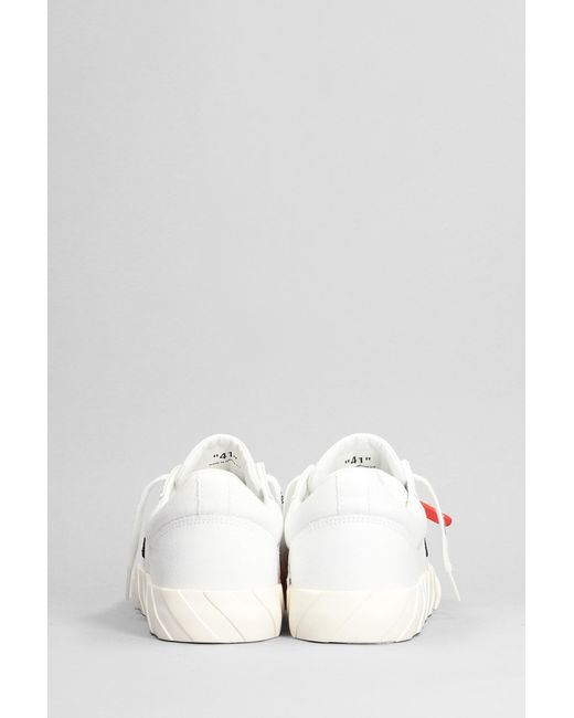 Sneakers Low vulcanized in Cotone Bianco di Off-White c/o Virgil Abloh in White da Uomo