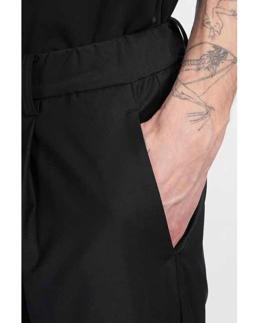 Pantalone in Poliestere Nera di Attachment in Black da Uomo