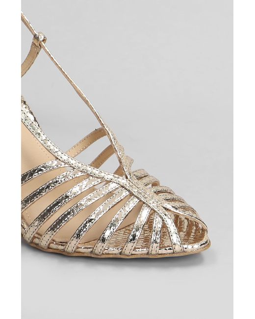 Lola Cruz Multicolor Diana 95 Sandals In Platinum Leather