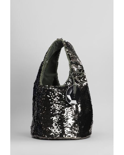 Borsa a spalla Sequin in Poliestere Grigia di J.W. Anderson in Black