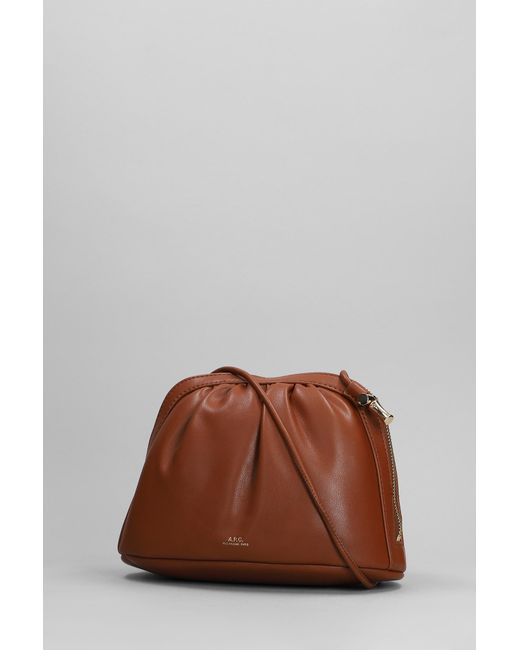 A.P.C. Brown Ninon Shoulder Bag In Leather Color Polyuretan