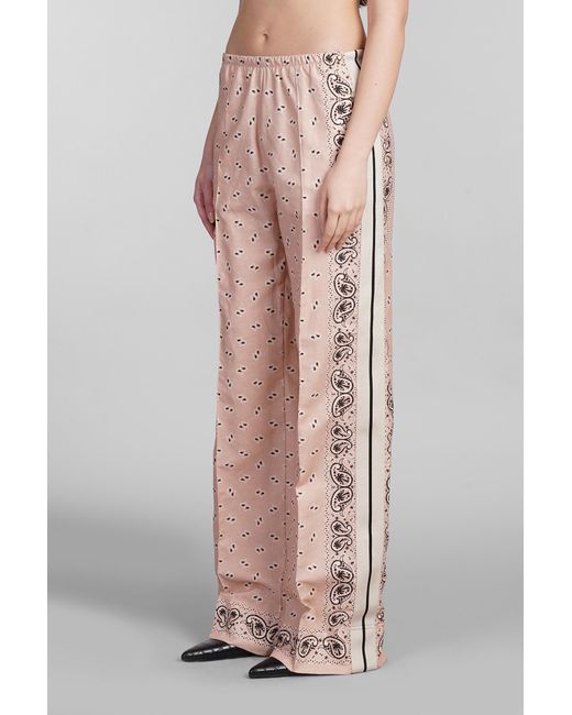 Palm Angels Pants In Rose-pink Linen