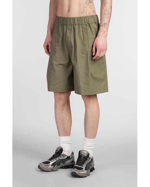 Shorts in Cotone Verde di Laneus in Green da Uomo