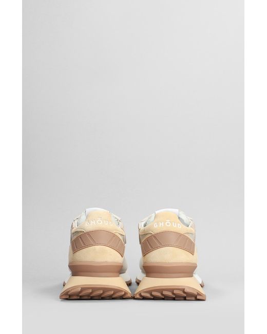 GHOUD VENICE Natural Rush Groove Sneakers In Beige Suede And Fabric