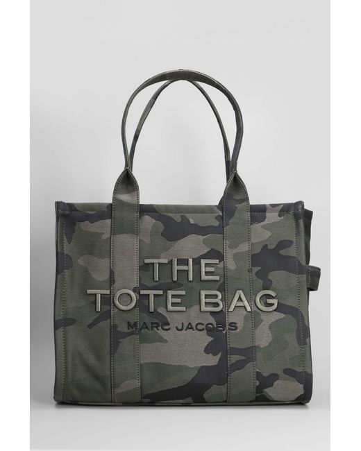 Marc Jacobs Gray The Large Tote Tote In Camouflage Cotton