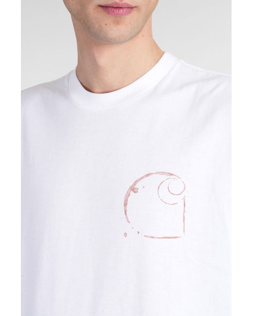 Carhartt S-s Java T-shirt In White Cotton for men