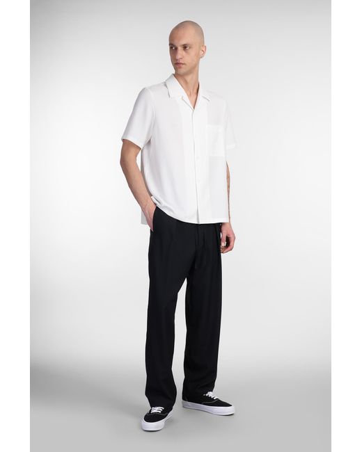 Pantalone in Lana Nera di Attachment in Black da Uomo