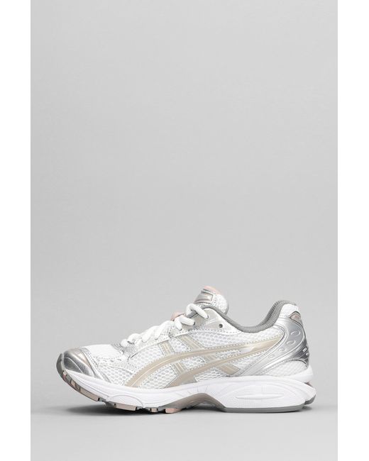 Asics Gel-kayano 14 Sneakers In White Leather And Fabric