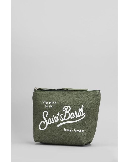 Mc2 Saint Barth Aline Linen Clutch In Green Linen
