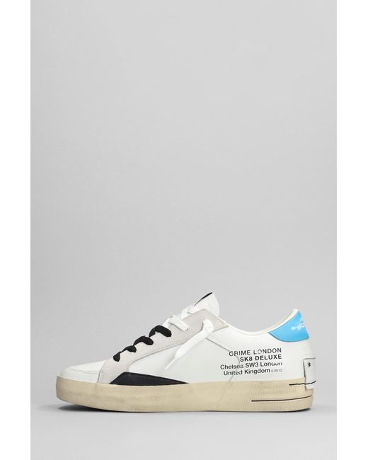 Crime London Multicolor Sneakers In White Suede And Leather for men