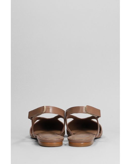 Carrano Multicolor Ballet Flats In Brown Leather