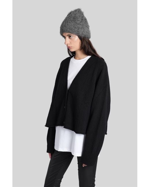 Cardigan in Lana Nera di Laneus in Black