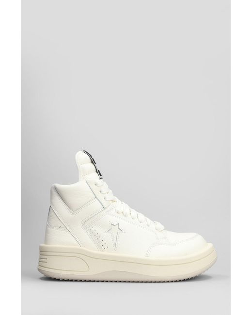 CONVERSE X DRKSHDW White Turbowpn Sneakers In Beige Leather