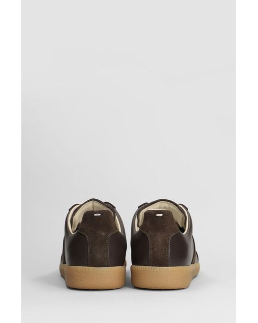 Sneakers Replica in pelle e camoscio Marrone di Maison Margiela in Brown da Uomo
