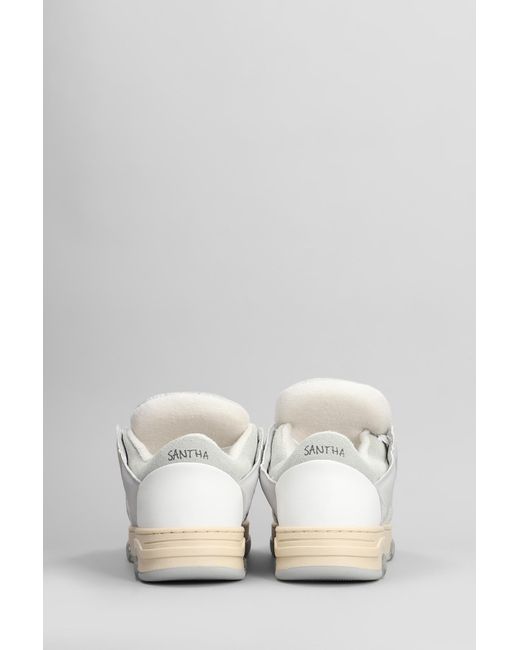 Sneakers 1 Original in Camoscio Grigio di Santha in White da Uomo