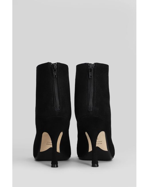 Anna F. High Heels Ankle Boots In Black Suede