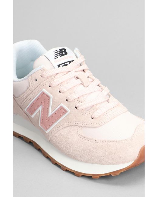 New Balance 574 Sneakers In Rose-pink Suede And Fabric | Lyst
