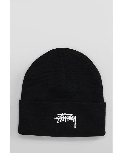 Cappello in Acrilico Nero di Stussy in Black da Uomo